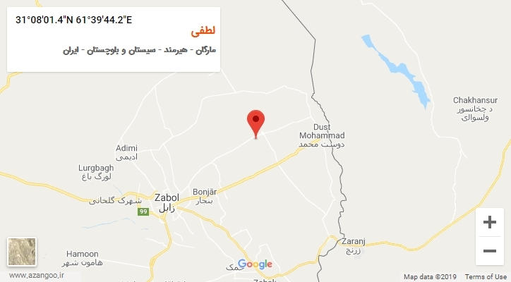 روستای لطفی بر روی نقشه