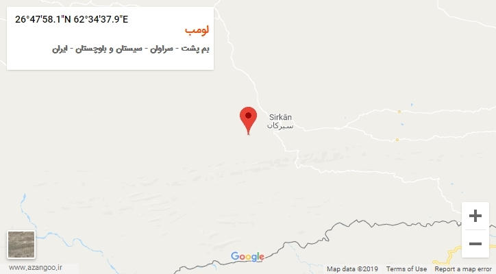 روستای لومب بر روی نقشه