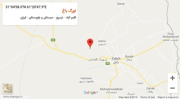 روستای لورگ باغ بر روی نقشه