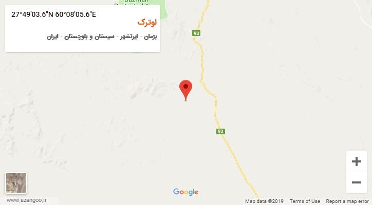 روستای لوترک بر روی نقشه