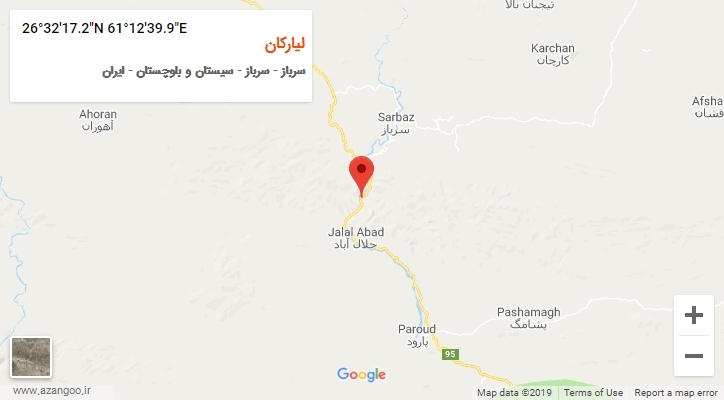 روستای لیارکان بر روی نقشه