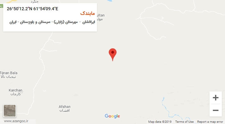 روستای مابندک بر روی نقشه