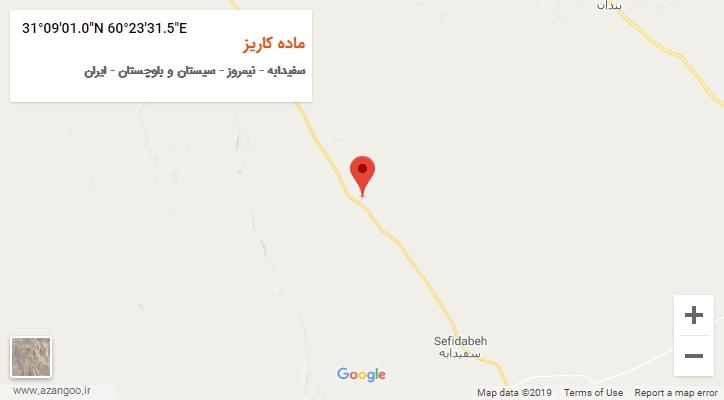 روستای ماده کاریز بر روی نقشه