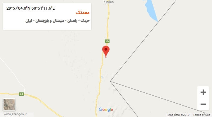 روستای معدنک بر روی نقشه