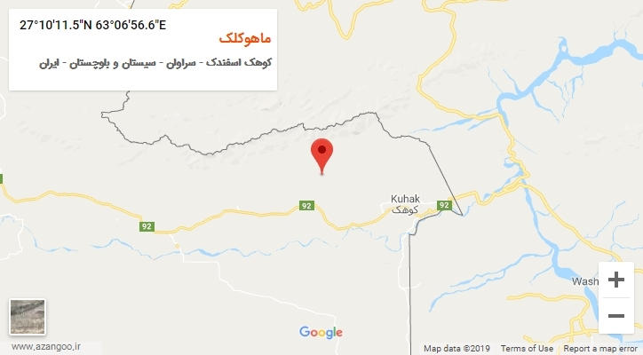 روستای ماهوکلک بر روی نقشه