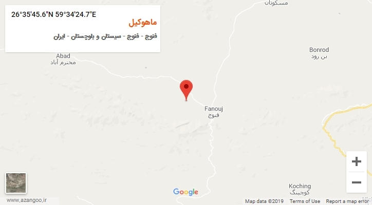 روستای ماهوکیل بر روی نقشه