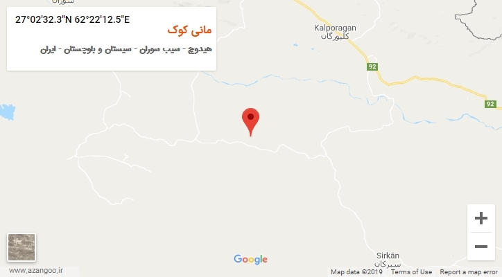 روستای مانی کوک بر روی نقشه