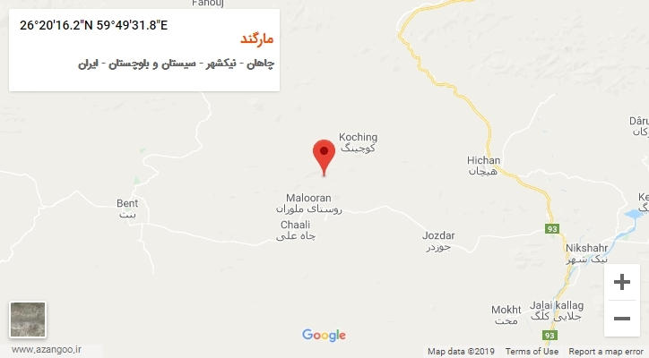 روستای مارگند بر روی نقشه