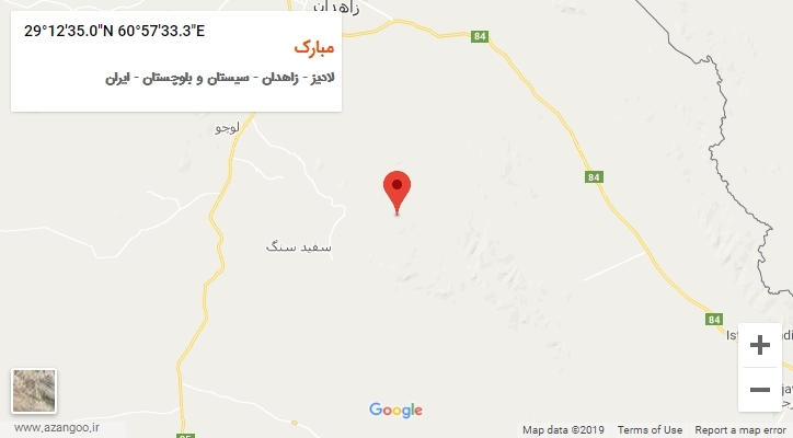 روستای مبارک بر روی نقشه
