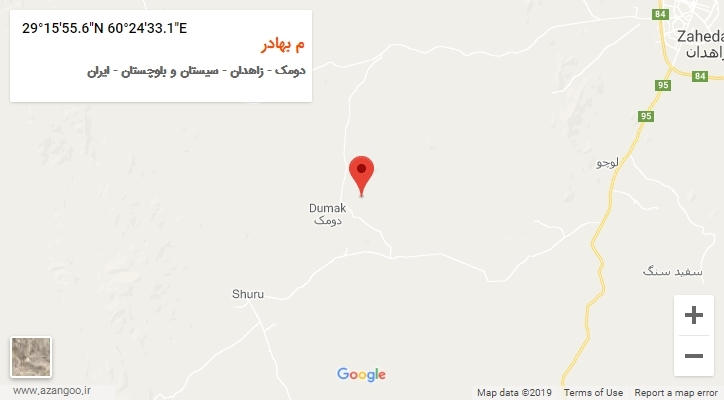 روستای م بهادر بر روی نقشه