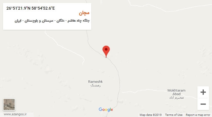 روستای مچان بر روی نقشه