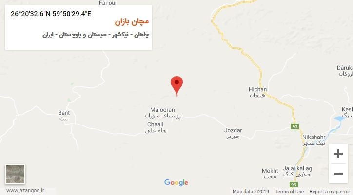 روستای مچان بازان بر روی نقشه