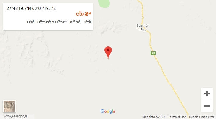 روستای مچ رزان بر روی نقشه