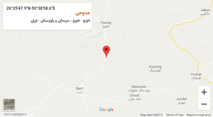 روستای مدوحی بر روی نقشه