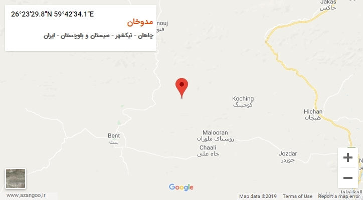 روستای مدوخان بر روی نقشه