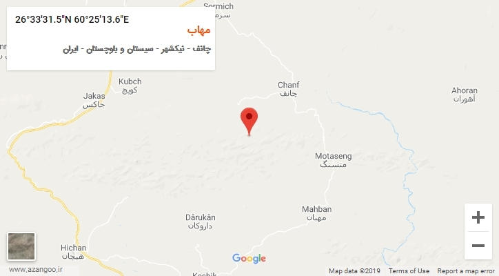 روستای مهاب بر روی نقشه