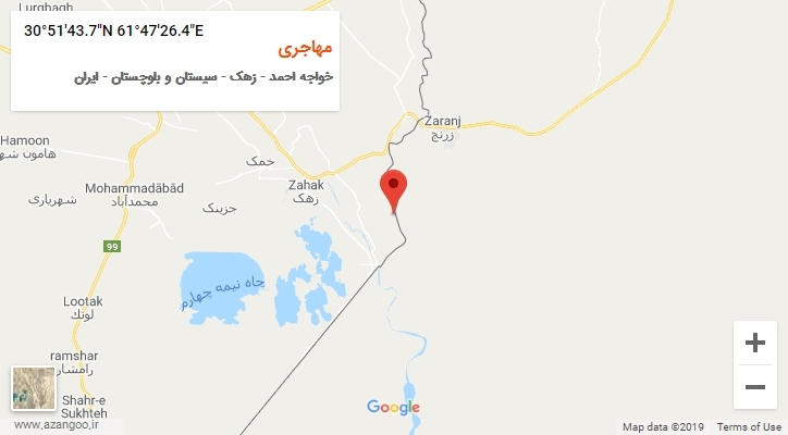 روستای مهاجری بر روی نقشه