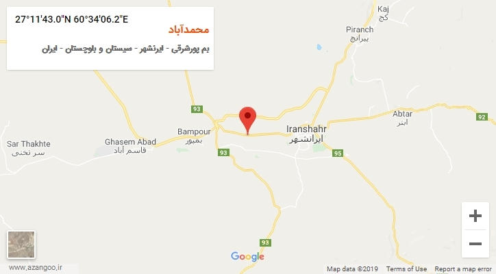 روستای محمدآباد بر روی نقشه
