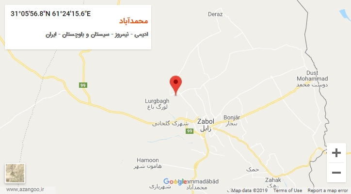 روستای محمدآباد بر روی نقشه