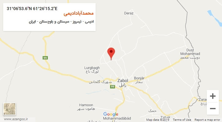 روستای محمدآبادادیمی بر روی نقشه