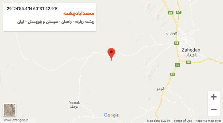روستای محمدآبادچشمه بر روی نقشه
