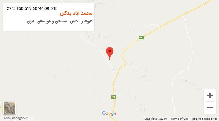 روستای محمد آباد پدگان بر روی نقشه