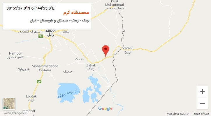 روستای محمدشاه کرم بر روی نقشه