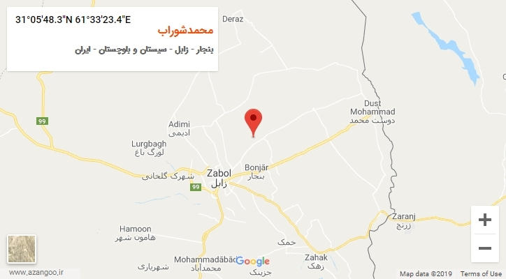 روستای محمدشوراب بر روی نقشه