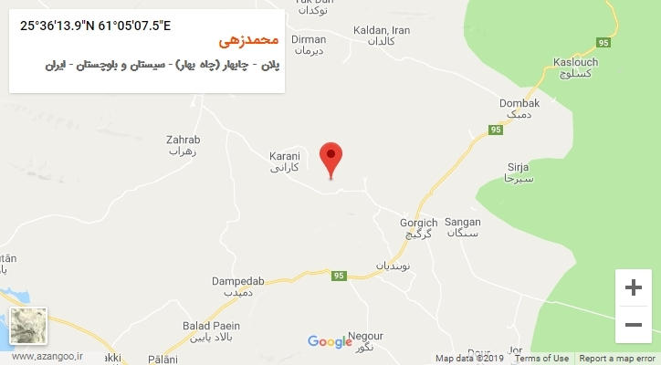 روستای محمدزهی بر روی نقشه