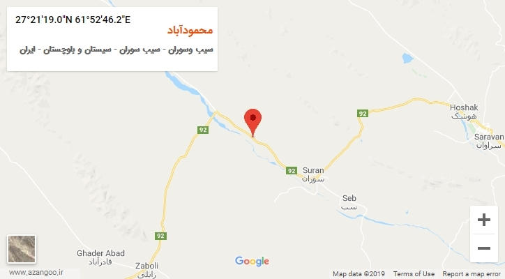 روستای محمودآباد بر روی نقشه