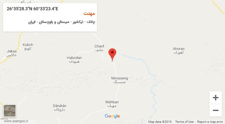 روستای مهنت بر روی نقشه