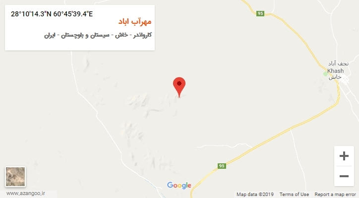روستای مهرآب اباد بر روی نقشه