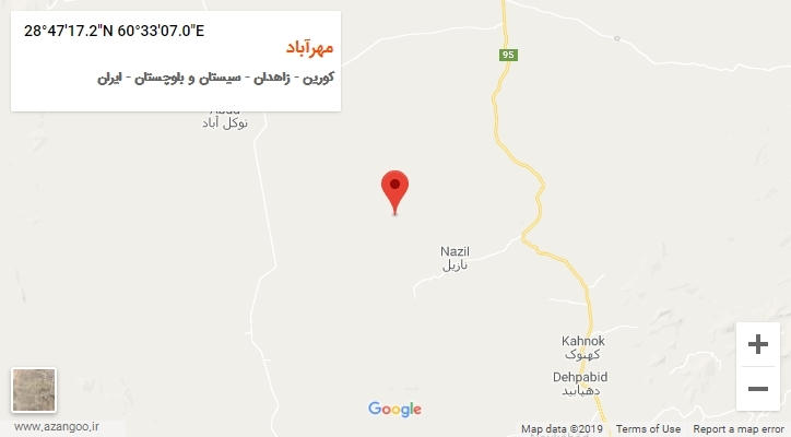 روستای مهرآباد بر روی نقشه