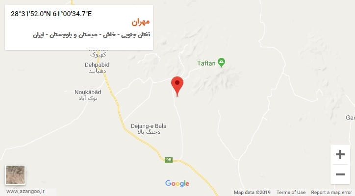 روستای مهران بر روی نقشه