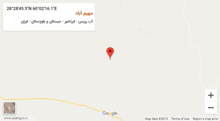 روستای مهیم آباد بر روی نقشه