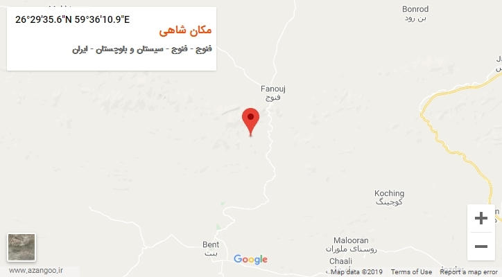 روستای مکان شاهی بر روی نقشه