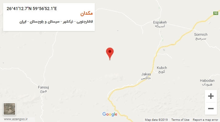 روستای مکدان بر روی نقشه