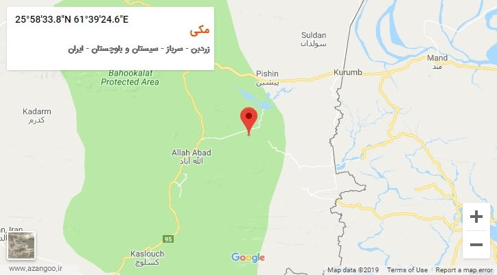 روستای مکی بر روی نقشه