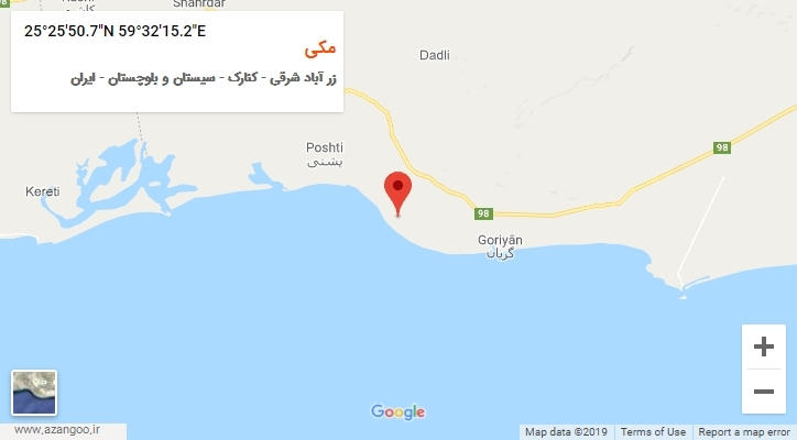 روستای مکی بر روی نقشه