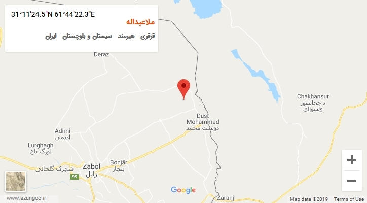 روستای ملاعبداله بر روی نقشه