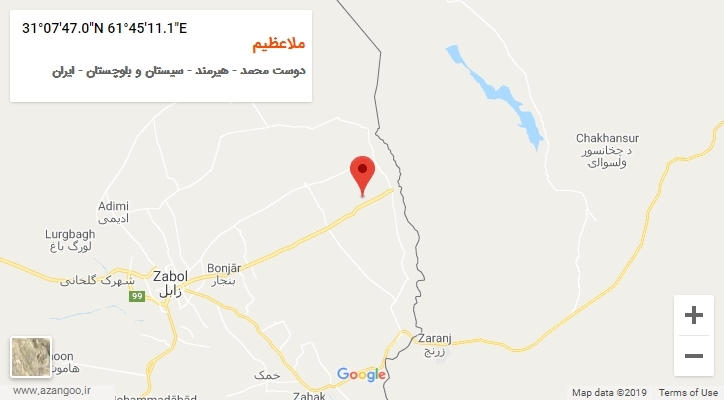روستای ملاعظیم بر روی نقشه
