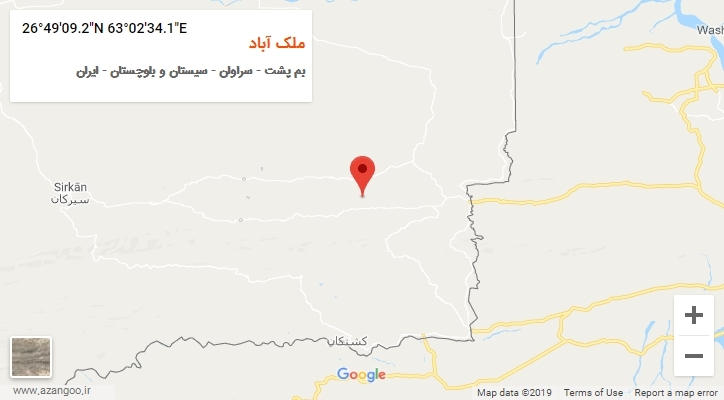روستای ملک آباد بر روی نقشه