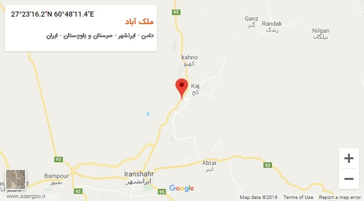 روستای ملک آباد بر روی نقشه