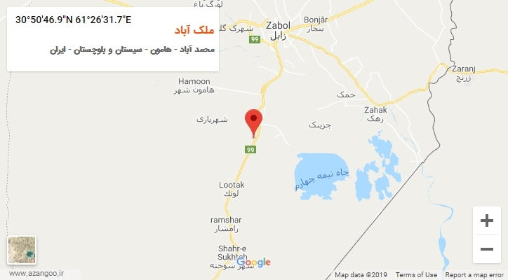 روستای ملک آباد بر روی نقشه