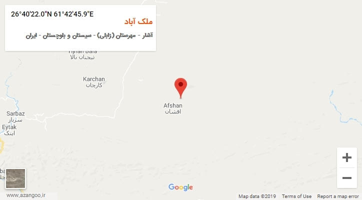 روستای ملک آباد بر روی نقشه