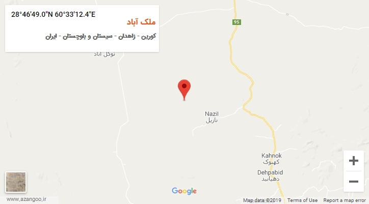 روستای ملک آباد بر روی نقشه