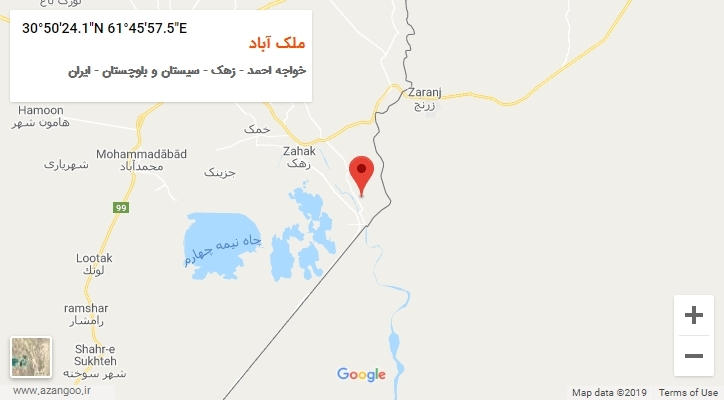 روستای ملک آباد بر روی نقشه