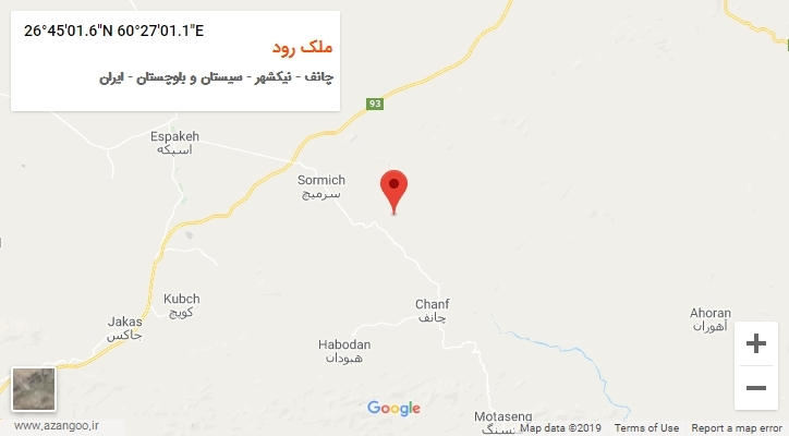 روستای ملک رود بر روی نقشه