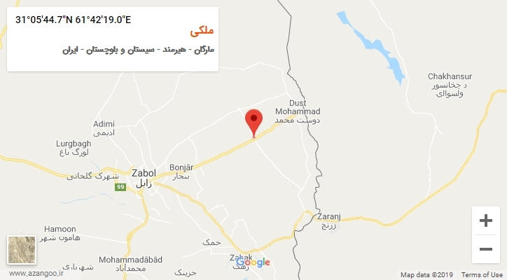 روستای ملکی بر روی نقشه