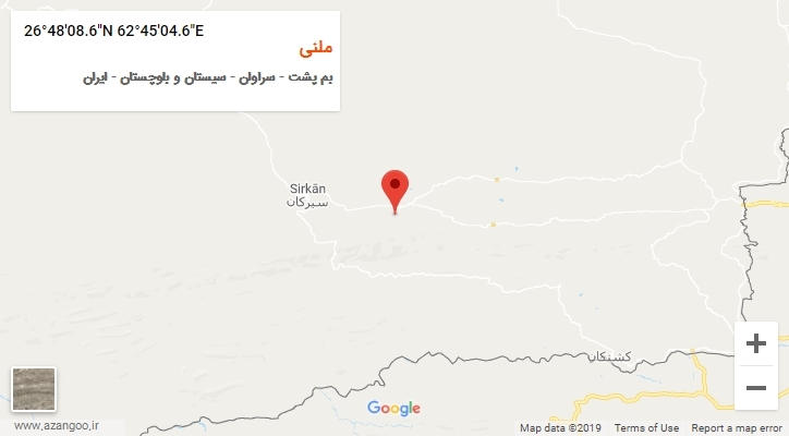 روستای ملنی بر روی نقشه